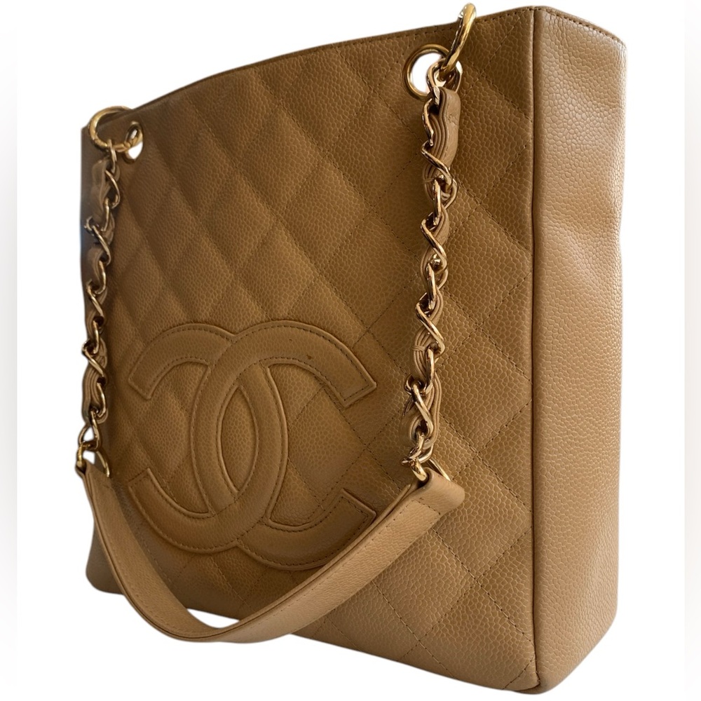 Chanel Vintage Beige Cavier Shoulder Bag - Picture 5 of 8